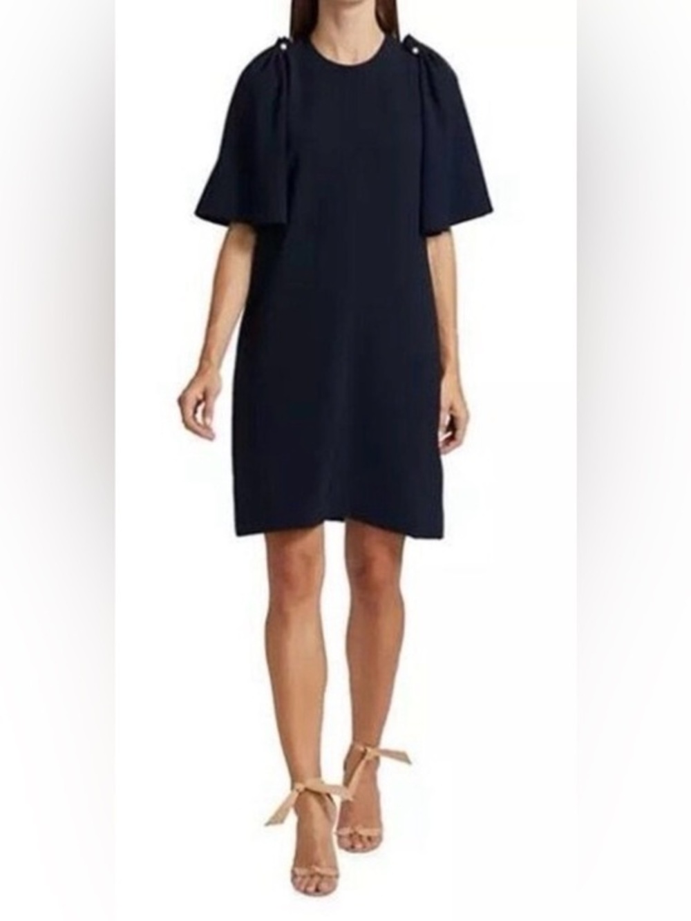 Lela Rose Crepe Faux Pearl Detail Tunic Dress Size 10